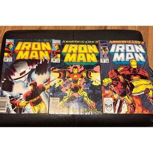 Iron Man Comic Book Lot Of 3 Marvel Comics Armor Wars II Issues 261,265,266 Good